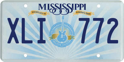 MS license plate XLI772