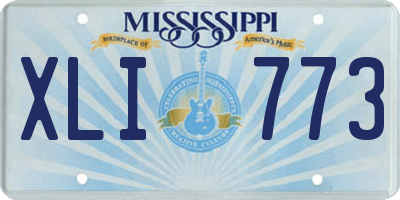MS license plate XLI773