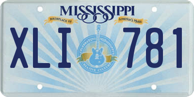 MS license plate XLI781