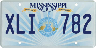 MS license plate XLI782