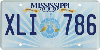 MS license plate XLI786