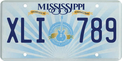 MS license plate XLI789