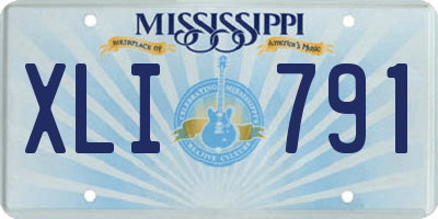 MS license plate XLI791