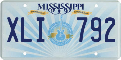 MS license plate XLI792