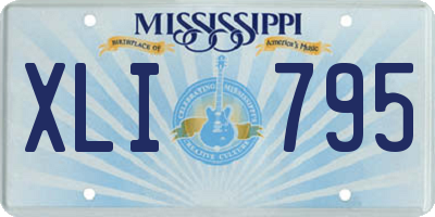 MS license plate XLI795