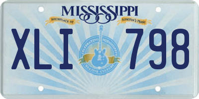 MS license plate XLI798