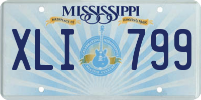 MS license plate XLI799