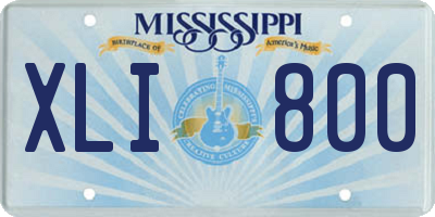 MS license plate XLI800