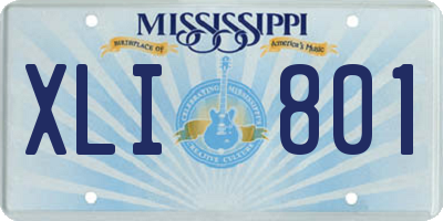 MS license plate XLI801