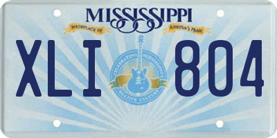 MS license plate XLI804
