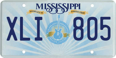 MS license plate XLI805