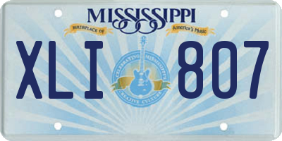MS license plate XLI807