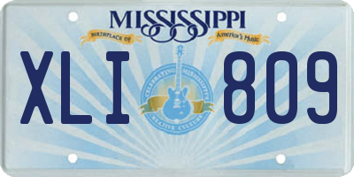 MS license plate XLI809