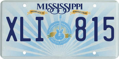 MS license plate XLI815
