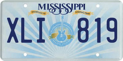 MS license plate XLI819