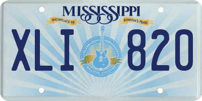 MS license plate XLI820