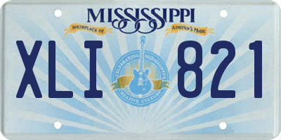 MS license plate XLI821