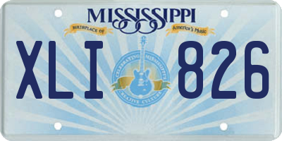 MS license plate XLI826