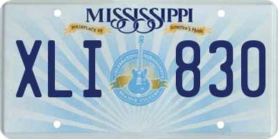 MS license plate XLI830
