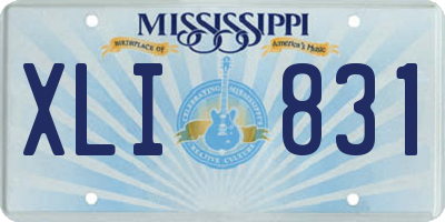 MS license plate XLI831