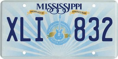 MS license plate XLI832
