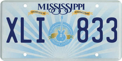 MS license plate XLI833