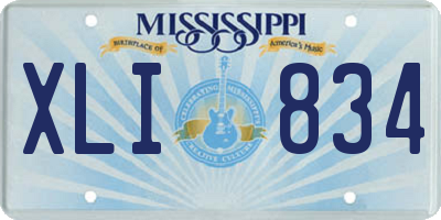 MS license plate XLI834