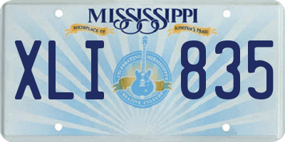 MS license plate XLI835