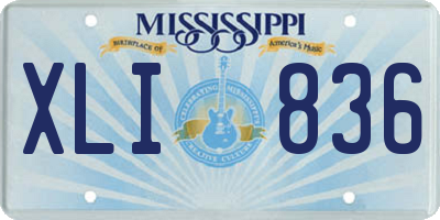MS license plate XLI836