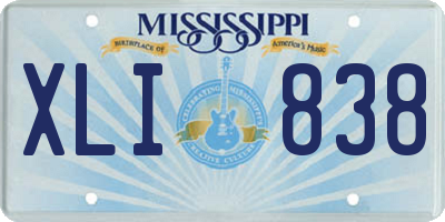 MS license plate XLI838