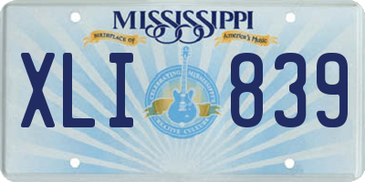 MS license plate XLI839