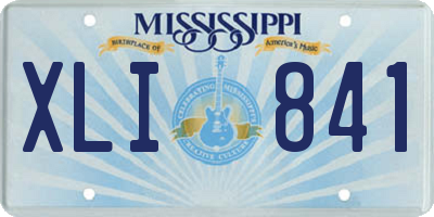 MS license plate XLI841