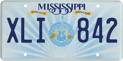 MS license plate XLI842