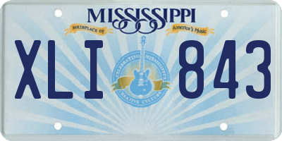MS license plate XLI843