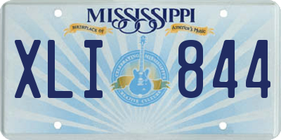 MS license plate XLI844