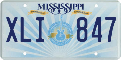 MS license plate XLI847