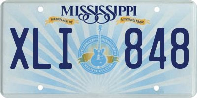 MS license plate XLI848