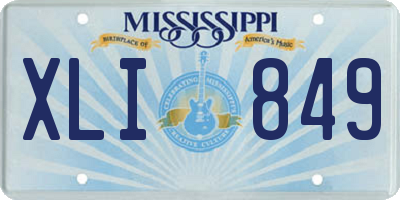 MS license plate XLI849