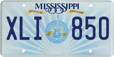 MS license plate XLI850