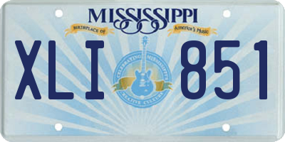 MS license plate XLI851