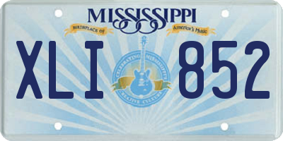 MS license plate XLI852