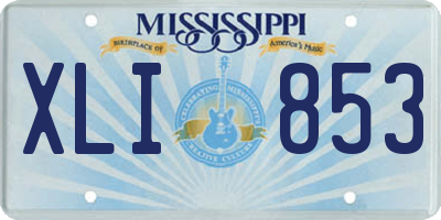 MS license plate XLI853