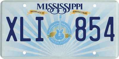 MS license plate XLI854