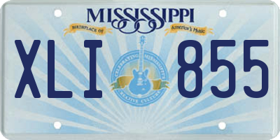 MS license plate XLI855