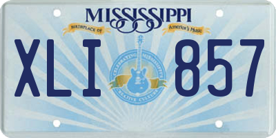 MS license plate XLI857