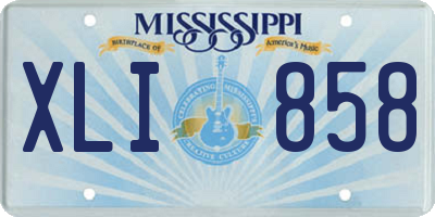MS license plate XLI858