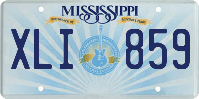 MS license plate XLI859