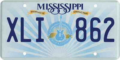 MS license plate XLI862