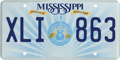 MS license plate XLI863