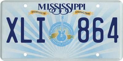 MS license plate XLI864